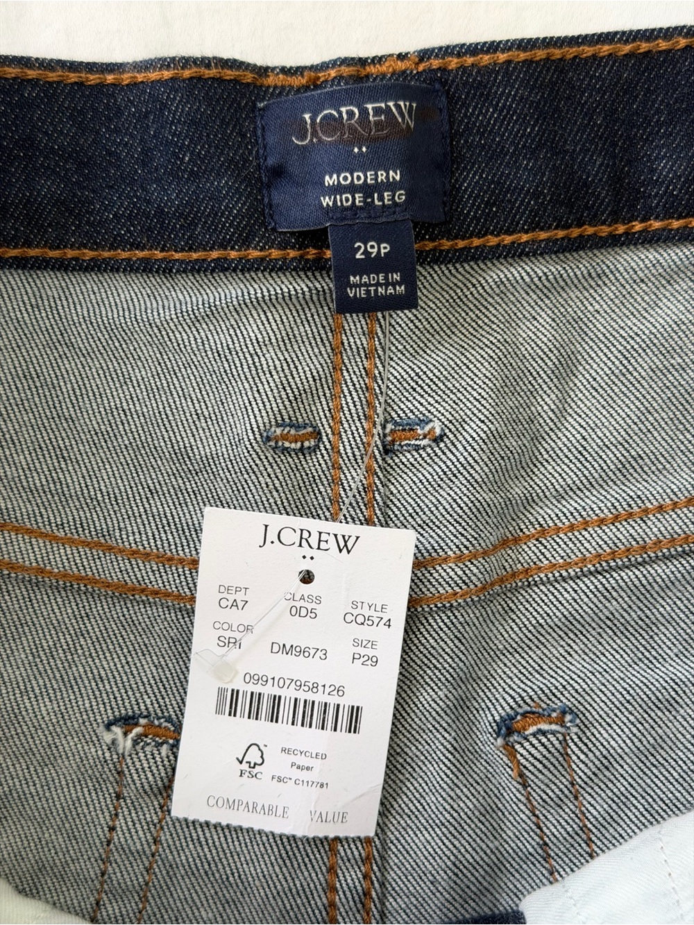 J.Crew Modern Wide Leg in Soft Rinse, Size 29 Petite - Picture 8 of 9